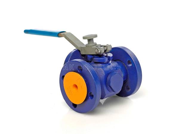 Кран шаровый трехходовой width=